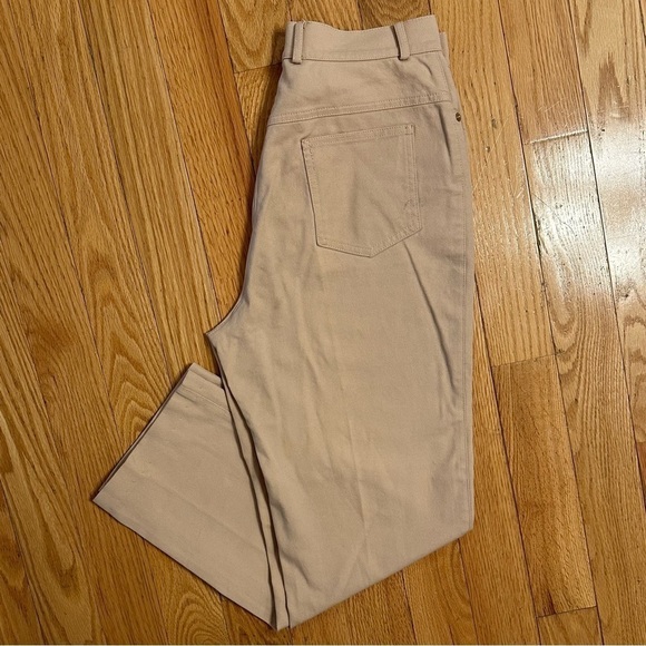 St. John Pants - ST JOHN Sport Marie Gray Knit Womens Pant Beige Tan Khaki Trouser Slacks Sz 6
